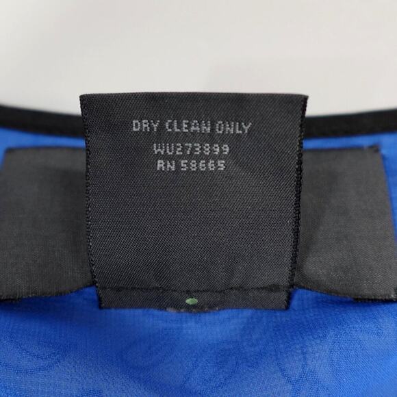 Miss Wu Sheer Dress Womens 4 Blue Floral Pleated Wedding Party Flowy Fairy - Picture 10 of 16